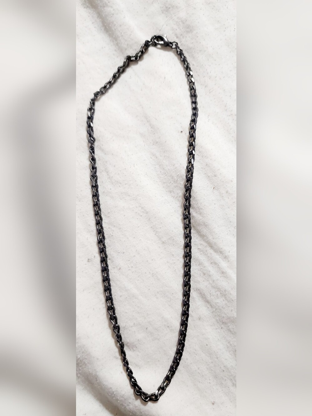 Source Unknown Black Stainless Steel Men's Chain Necklace